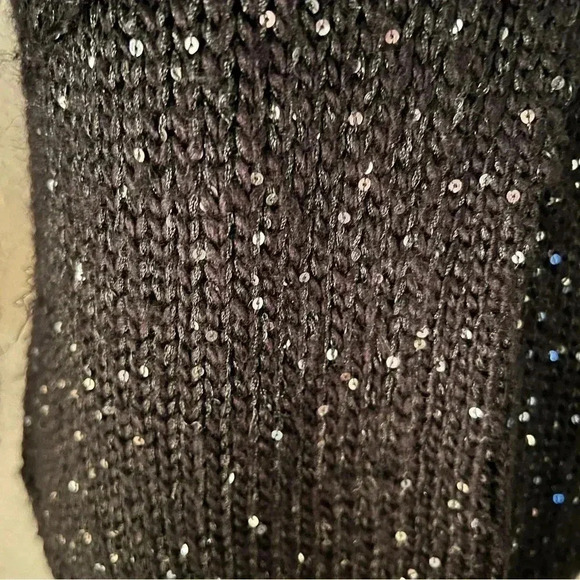 Chico’s Women’s Black Alpaca Blend 3/4 Sleeve Cardigan with Sequins Size 0 - Picture 7 of 16